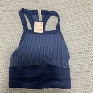 FP Movement by Free People Navy Racerback Cropped Tank Top
